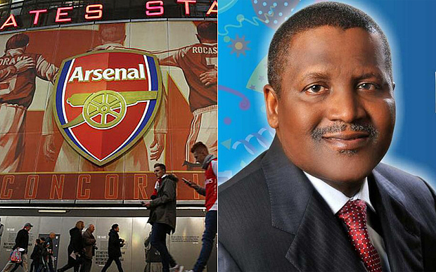 Image result for aliko dangote arsenal 2016